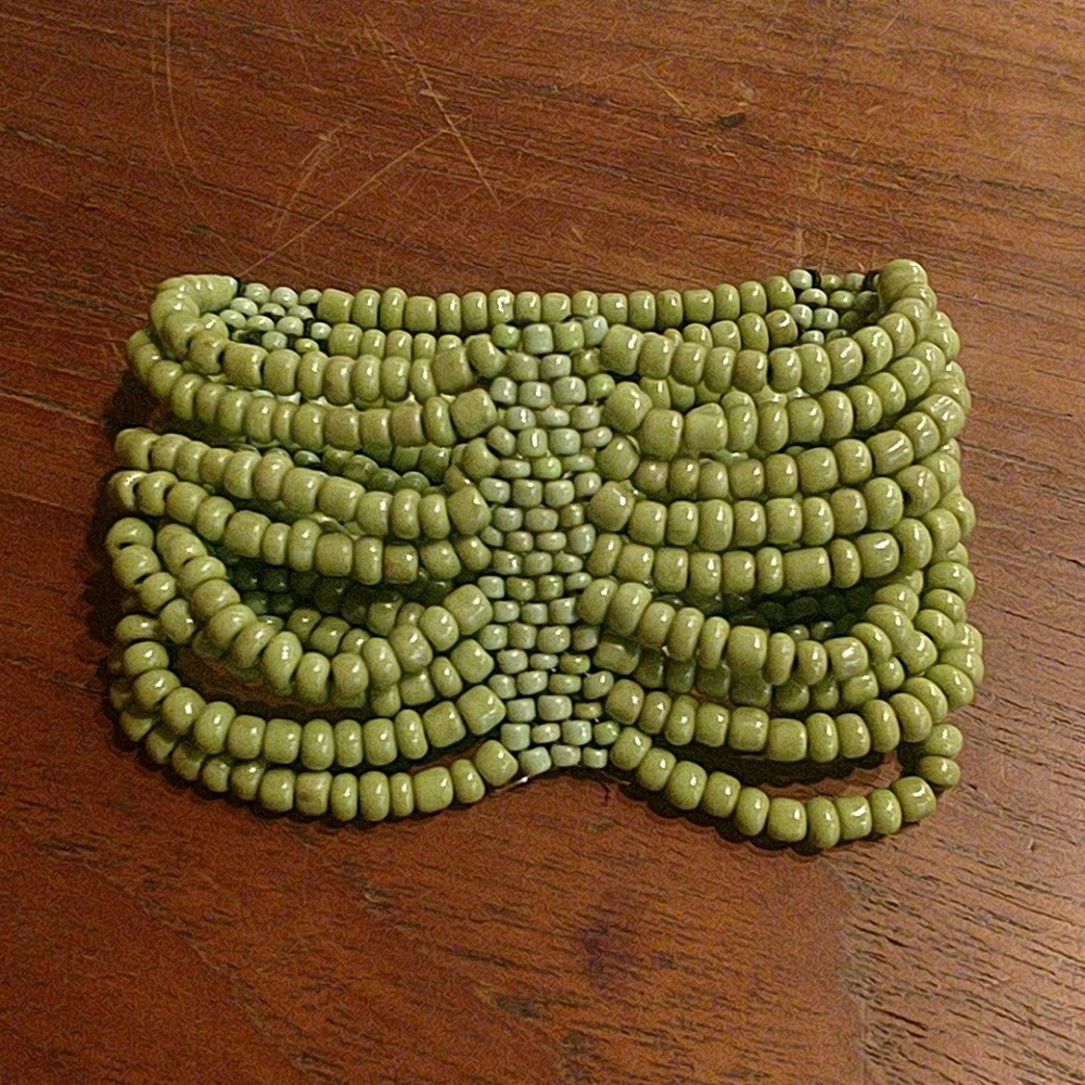 Glass bead cuff bracelet